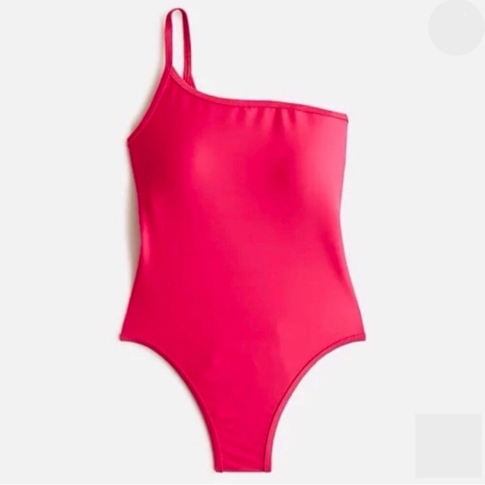 J.CREW SLEEK RIBBED ONE-SHOULDER ONE-PIECE SWIMSUIT SZ 8